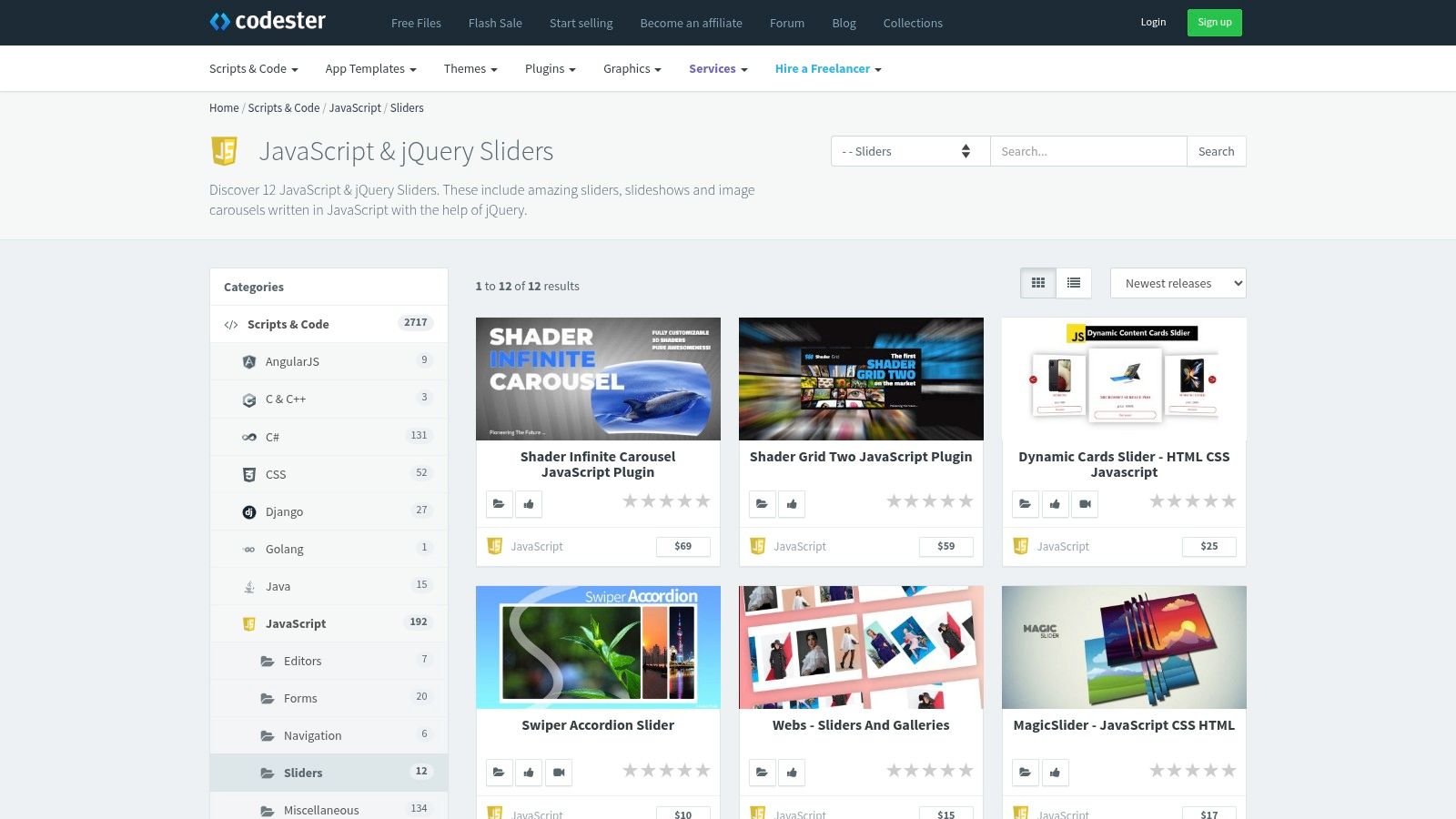 Codester (JavaScript & jQuery Sliders category)